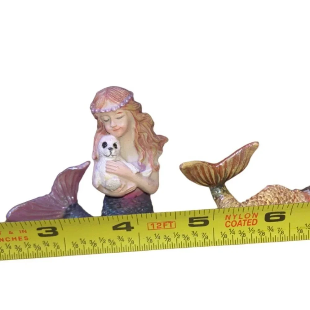 Mermaid and Seagull Miniature Figurine Cake Toppers Plant Accessories